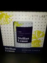 Purity Lab Sicilian Lemon Scented Soy Candle 11 oz Two Wick NEW IN BOX!