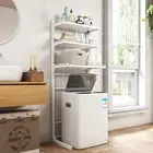 Over The Toilet Washer Organzier Adjustable Stand Storage Rack for Laundry Shelf