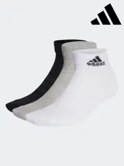 adidas Multi Cushioned Sportswear Ankle Socks 3 Pack (D30480) | $23