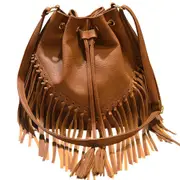 Fashion Bucket Women Shoulder Messenger Bags Ladies Casual Trendy Crossbody Hand Bags Female Vintage Tassel Envelope Bag
