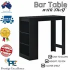 High Bar Table Kitchen Cafe Furniture Cocktail Desk Setting With Shelf Storage