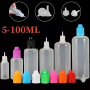 5ml-100ml Plastic Empty Squeezable Dropper Bottle Liquid Eye Juice Container Cap