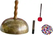 Frediuo Singing Bowls Set Mallet Portable Meditation Bowl Hand Hammered Tibetan Bowl with Cushion for Temple Relaxation Buddhist, Small