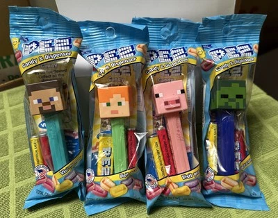 PEZ Minecraft Alex Steve Creeper Pig 11.4 CELLO New m728