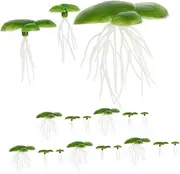 Milisten 6 Pack Mini Artificial Duckweed for Fish Tank Decor Realistic Floating Plants with Roots for Aquarium Aesthetics Fish Tank Accessories for Home and Office