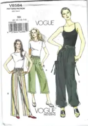 Vogue Sewing Pattern 8584, Pants and Belt, Size 8 - 14, Uncut