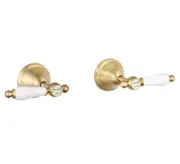 MONDELLA Maestro Brass Lever Handle Wall Top Assembly Gold Brushed Brass