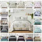 Floral Checked Quilted Bedspread Set Coverlet Throw Rug Queen King Size Bedding