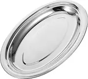 BEBEMOKO Stainless Steel Serving Plate Dinner Dish for Camping Picnics Outdoor Parties Smooth Edge Design for Safety Metal Plate for Nutritional Food Preparation