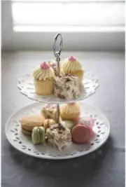 Maxwell & Williams Lille 2 Tiered Porcelain Cake Stand Cupcake Display White