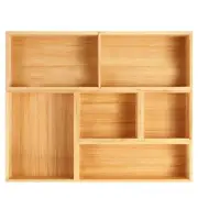 Bamboo Bathroom Set Of 5 Drawer Organizer Box Bin For Junk Vanity Desk Makeup