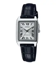 Casio Analog Leather Strap Silver Dial Quartz LTP-V007L-7B1 Womens Ladies Watch