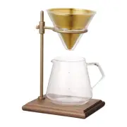 Kinto SCS Brass Pourover 4-Cup Glass 700ml Coffee Clear Brewer Set w/ Drip Stand