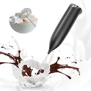 CIRCLE JOY Portable Handheld Milk Frother, Battery-Powered Electric Foam Maker for Coffee, Cappuccino, Lattes, Frappes, Matcha, and Hot Chocolate, Black