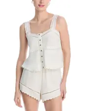 Aqua Cloud Gauze Tank Shortie Set - Exclusive