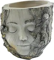 Whtkoph Girl Face Flower Pot Centerpiece Planter Ornament for Mantel Office Celebrations Tables