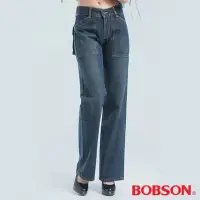 在飛比找momo購物網優惠-【BOBSON】前貼口袋刷白牛仔褲(藍色924-53)