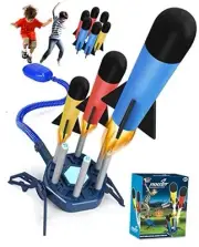 Toy Rocket Launcher for Kids - Stomp Toy Rocket with 6 Foam Rockets and
