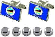 [Select Gifts] Shirt Dress Studs Moreno Valley City USA Flag Cufflinks