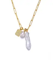 Genevive 14K Over Silver 10-11mm& 28-32mm Pearl Necklace