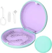 TYSORETY slim Aligner Cases Retainer box for Invisalign, mouthguard Case with Removal Tools and Aligners Chewies& Brush, Inner Tray Silicone for Easy Cleaning 2set