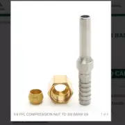1/4 FFL COMPRESSION NUT TO 3/8 BARB SS # 7466