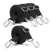 MOLADRI Black Adjustable Bungee Cords with Hooks Set,80" Long Flat Heavy Duty...
