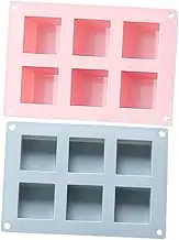 NUOBESTY 2pcs 6 DIY Soap Tools Square DIY Soap Square Tool Cake Fondant Homemade Soap 6 Cavities Mould Cookie Soap Making Moulds Soap Making