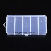 Plastic 5 Compartments Fishing Tackle Box for Fishing Lures Hooks Tools Storage