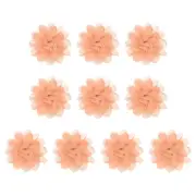 10Pcs 3.9" Chiffon Flowers Fabric Flower Sewing Fabric Appliques Peach
