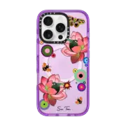 iPhone 16 Pro Impact Case MagSafe Compatible PINK FLOWER BOMB IPHONE CASE BY SUE TSAI