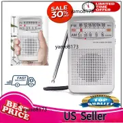 Portable AM FM Radio Compact Transistor Radio Pocket Radio Silver Fast Delivery!