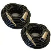 2x PCS 100Ft XLR 3-Pin Male to 1/4" Mono Plug Mic Microphone Cord Audio Cable