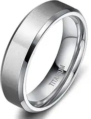 [Wozya] Silver Color Men's Titanium Ring Brushed Man Wedding Band Engagement Rings Male Jewelry Couple