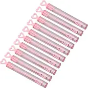 Bubble Wands, 10 Pieces Cute Pink Bubble Sticks Widely Used for Holiday, Transparent Pink Bubble Wands Bulk for Summer Fun, Outdoor Birthday Party Favors for Kids
