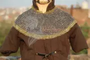 Chainmail Aventail - Construction 8mm Flat ring Edge brass rows - Viking