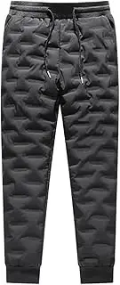 [Bciopll] Winter Down Pants Men Warm Thicken Trousers Men's Black Casual Elastic Waist Sweatpants Outdoor Mens Joggers Down Pants