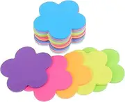 16pcs Flower-Shape Sticky Notepad: Colorful Self-Adhesive Fluorescent Memo Pads Index Tabs for Office Marking and Bookmarks