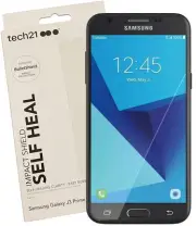 Tech21 Impact Shield Screen Protector for Galaxy J3 Prime 2017, Luna Pro, Sol-2