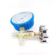 CT-466 3Way Valve Air Conditioner High Low 220psi Blue Single Manifold Gauge AC