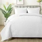 Quilt Set Size - Soft Lightweight Quilts Summer Quilted Bedspreads King White