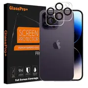 [3 PACK] Apple iPhone 14 Pro Camera Lens Tempered Glass Protector Guard - Case Friendly