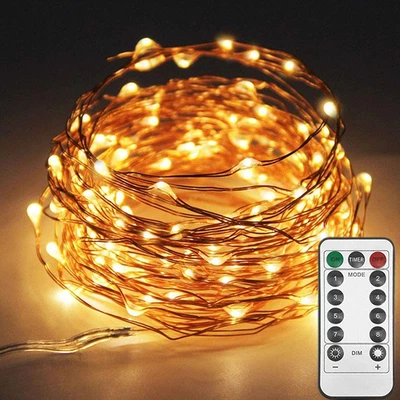 33Ft 100LED Copper Wire String Lights Fairy String Lights 8 Modes