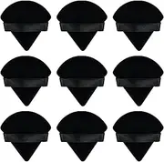 Flytianmy 9Pcs Triangle Powder Puffs, Face Makeup Puff for Body Loose Powder Beauty Makeup Tool Black