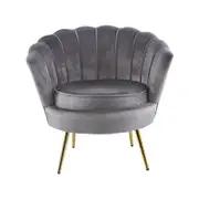 Collins Sofa Single Seat Lounge Velvet Chair - Grey
