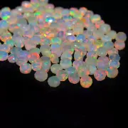 4-5mm Natural Ethiopian Fire Opal Faceted Roundell Opal Loose Beads Gemstone