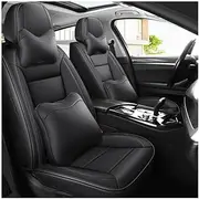 UQABS Universal Car Seat Covers for Opel Zafira Tourer Astra K Insignia 2014 Meriva B Vectra C Mokka, Leather 5 Seater Seat Cover - Black