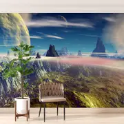 [Namly Design] Wall Paper - Futuristic Space Landscape