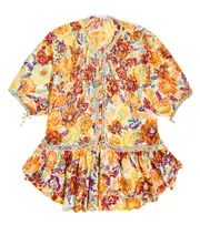 [Poupette St Barth Kids] Poupette St Barth Kids Bobo floral poncho Y 6 multicoloured