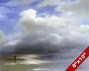 SEA & SKY BLUE AND CLOUDS BIERSTADT INSPIRATIONAL CANVAS ART PAINTING PRINT